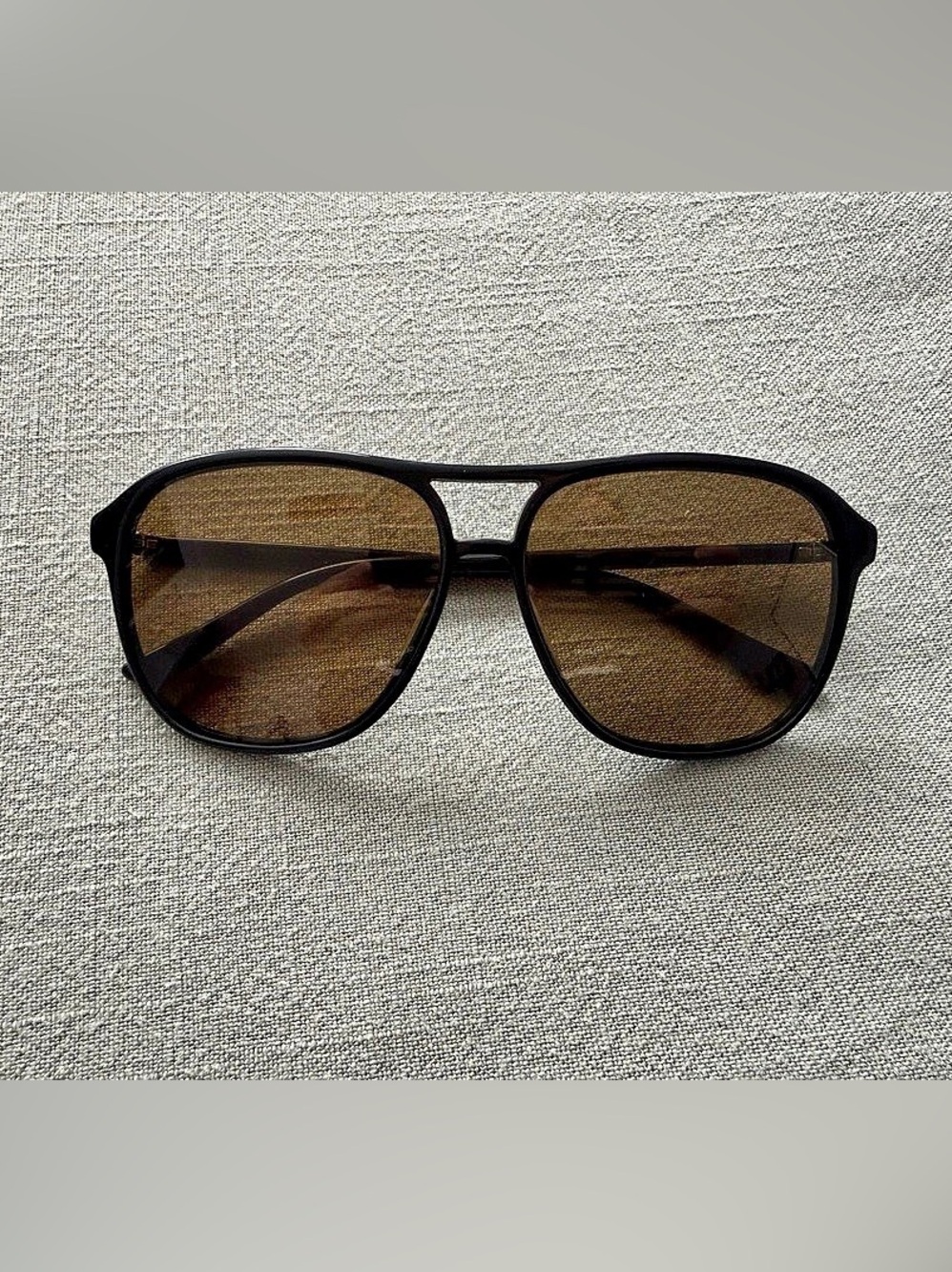 Gucci Web Stripe Pilot Sunglasses GG0528S Black & Brown